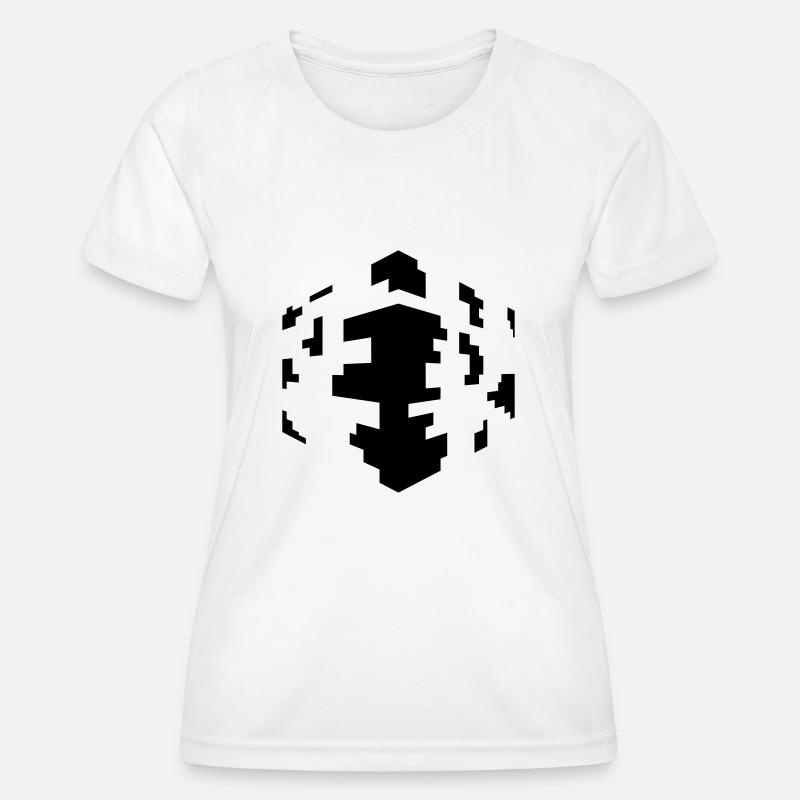 Pixel cubes - Women's Functional T-Shirt - white