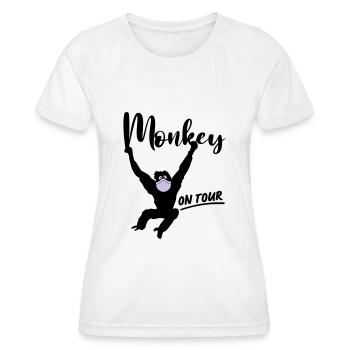 Monkey Monkey Mask Corona On Tour - Women's Functional T-Shirt - white - Front - AI Model Female 172 dark (172cm)