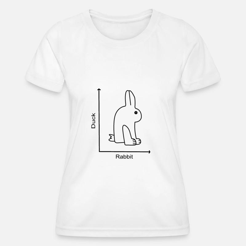 DUCK RABBIT - Rabbit Duck - Graph lesson - Women's Functional T-Shirt - white