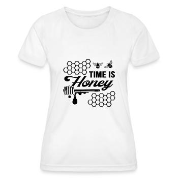 Hobby beekeeper loves honey "time is honey" - Women's Functional T-Shirt - white - Front - AI Model Female 172 dark (172cm)