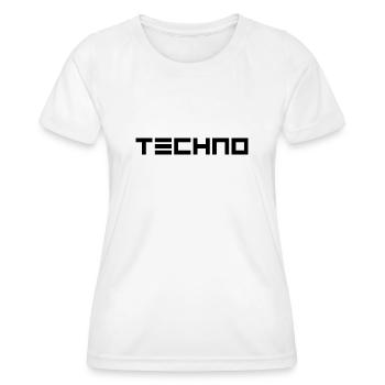 Futuristic "Techno" design in black - Women's Functional T-Shirt - white - Front - AI Model Female 172 dark (172cm)