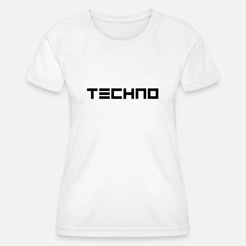 Futuristic "Techno" design in black - Women's Functional T-Shirt - white