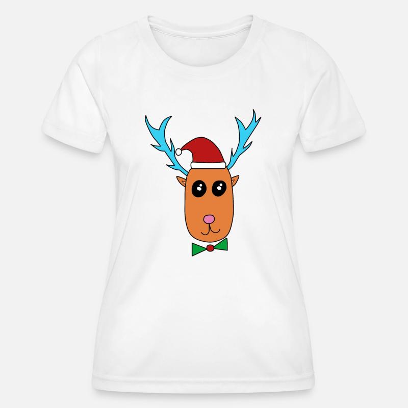 Reindeer celebrates Christmas - Women's Functional T-Shirt - white