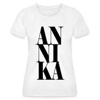 Annika Name Vorname Moderne Schrift Wort Art - Frauen Funktions-T-Shirt - Weiß - Vorne - AI Model Female 172 dark (172cm)