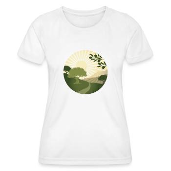 Wanderung vorbei an uralten Olivenbäumen - Frauen Funktions-T-Shirt - Weiß - Vorne - AI Model Female 172 dark (172cm)