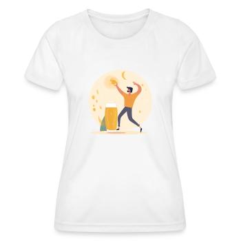 Danse de la bière - Célébration avec style - T-shirt sport Femme - blanc - Devant - AI Model Female 172 dark (172cm)