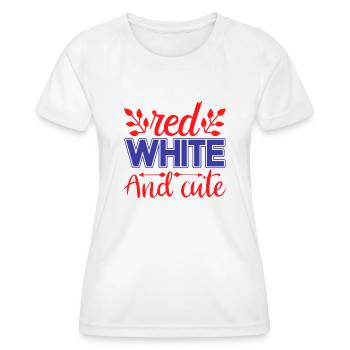 Red white and cute - Women's Functional T-Shirt - white - Front - AI Model Female 172 dark (172cm)