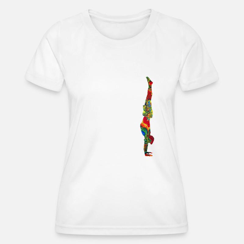 Handstand colorfully marbled - Women's Functional T-Shirt - white