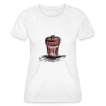 Seau à ordures - T-shirt sport Femme - blanc - Devant - AI Model Female 172 dark (172cm)