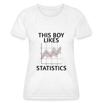 Boy Likes Statistiques Analyste de données Science - T-shirt sport Femme - blanc - Devant - AI Model Female 172 dark (172cm)