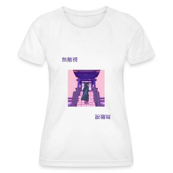 無敵視 - Japanese girl at the temple - ApriNoeScor - Women's Functional T-Shirt - white - Front - AI Model Female 172 dark (172cm)