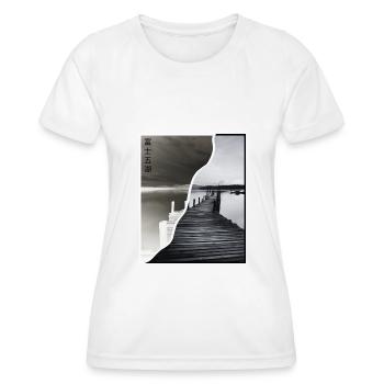 Japanische Kunst - Japanese T-Shirt - See - Frauen Funktions-T-Shirt - Weiß - Vorne - AI Model Female 172 dark (172cm)