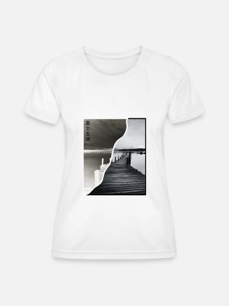 Japanische Kunst - Japanese T-Shirt - See - Frauen Funktions-T-Shirt - Weiß