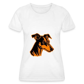Tête de chien Greyhound - T-shirt sport Femme - blanc - Devant - AI Model Female 172 dark (172cm)