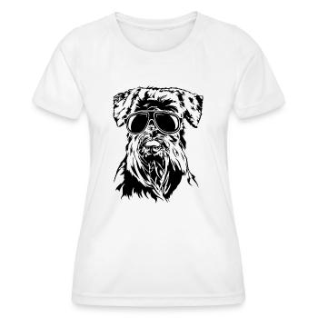SCHNAUZER cool lunettes de soleil chien chiens Wilsigns - T-shirt sport Femme - blanc - Devant - AI Model Female 172 dark (172cm)
