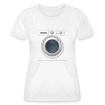 Waschmaschine Kostüm lustiges - Karneval Fasching - Frauen Funktions-T-Shirt - Weiß - Vorne - AI Model Female 172 dark (172cm)