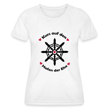 kurs_auf_den_hafen_der_ehe_002 - Frauen Funktions-T-Shirt - Weiß - Vorne - AI Model Female 172 dark (172cm)