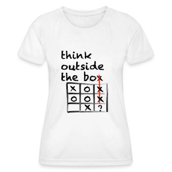 think outside the box - T-shirt sport Femme - blanc - Devant - AI Model Female 172 dark (172cm)