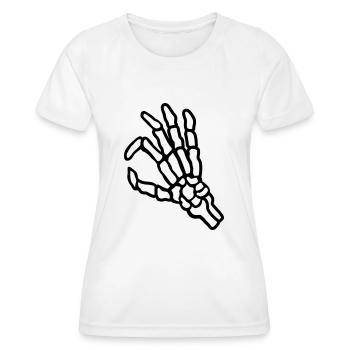 Gesture skeleton hole look in - Women's Functional T-Shirt - white - Front - AI Model Female 172 dark (172cm)