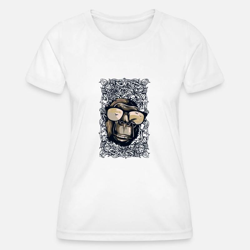 Cool monkey with sunglasses - Women's Functional T-Shirt - white