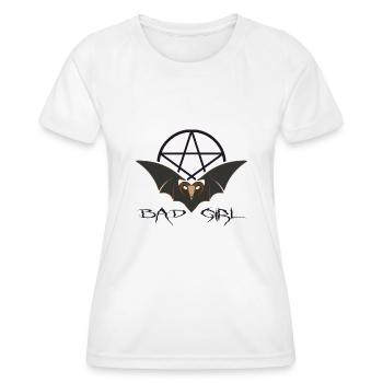 Gothic aesthetic black BAD GIRL dark wave - Women's Functional T-Shirt - white - Front - AI Model Female 172 dark (172cm)