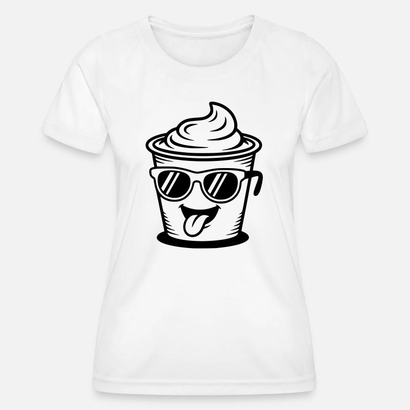 Kopper, fløde, yoghurt, fløde, is (kan ændres farve) - Funktionsshirt til damer - hvid