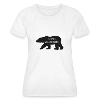 Stop the Willow Project (schwarz) - Frauen Funktions-T-Shirt - Weiß - Vorne - AI Model Female 172 dark (172cm)