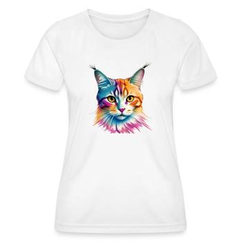 Katze - Frauen Funktions-T-Shirt - Weiß - Vorne - AI Model Female 172 dark (172cm)