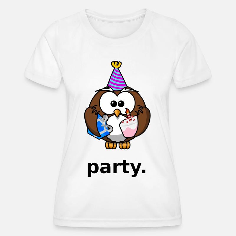Party Eule - Women's Functional T-Shirt - white