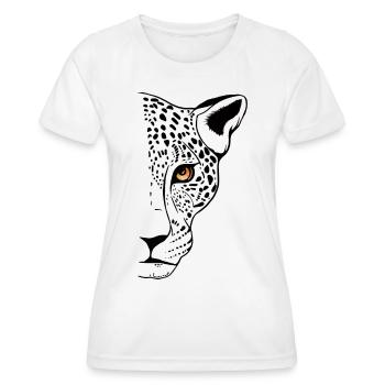Leopard Raubkatze Animal Print Cool - Frauen Funktions-T-Shirt - Weiß - Vorne - AI Model Female 172 dark (172cm)