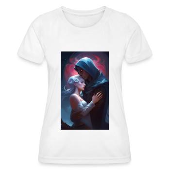 Leidenschaftliches ätherisches Fantasiepaar - Frauen Funktions-T-Shirt - Weiß - Vorne - AI Model Female 172 dark (172cm)