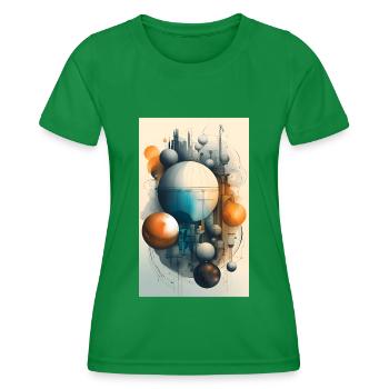 Ville abstraite d’orbes et de structures - T-shirt sport Femme - vert - Devant - AI Model Female 172 dark (172cm)