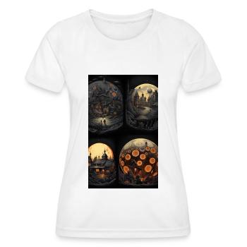 4 geometry portals of horror - Women's Functional T-Shirt - white - Front - AI Model Female 172 dark (172cm)