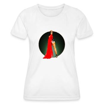 Pinup - Vintage Retro Burlesque Queen 50s Art - Women's Functional T-Shirt - white - Front - AI Model Female 172 dark (172cm)
