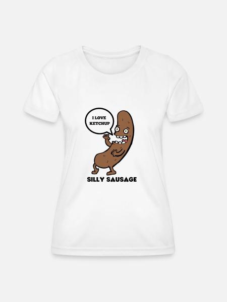 DUMME WURST - Frauen Funktions-T-Shirt - Weiß