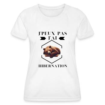 Meilleur vente Je peux pas j’ai hibernation - T-shirt sport Femme - blanc - Devant - AI Model Female 172 dark (172cm)