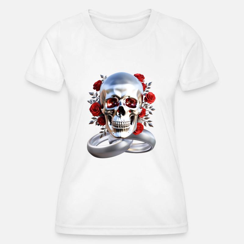Skull with rings - Women's Functional T-Shirt - white