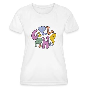 Girl Power Lettres hippies colorées - T-shirt sport Femme - blanc - Devant - AI Model Female 172 dark (172cm)