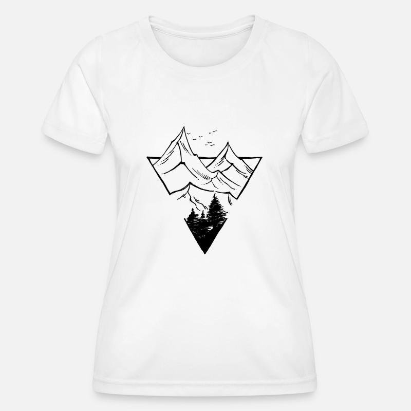 Triangle, Mountains & Forest - Women's Functional T-Shirt - white