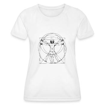 Vitruvian Man | Vitruvian Man | Leonardo - Women's Functional T-Shirt - white - Front - AI Model Female 172 dark (172cm)