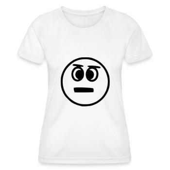 Emoji esquisse noir neutre - T-shirt sport Femme - blanc - Devant - AI Model Female 172 dark (172cm)