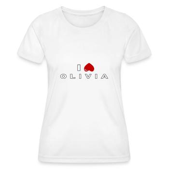 I hate Olivia - Women's Functional T-Shirt - white - Front - AI Model Female 172 dark (172cm)