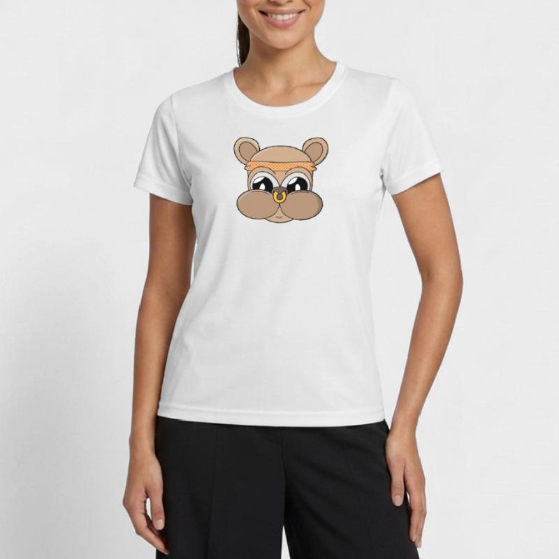 Cute bear with piercing Women's Functional T-Shirt