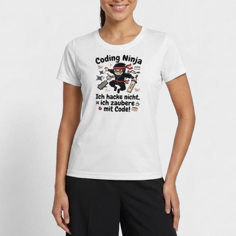 Coder Ninja Programmierer Humor Frauen Funktions-T-Shirt