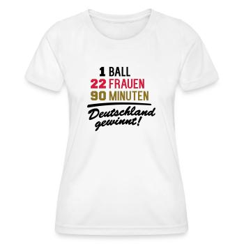Deutschland gewinnt (Frauenfußball) - Frauen Funktions-T-Shirt - Weiß - Vorne - AI Model Female 172 dark (172cm)