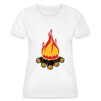 feu de camp camping soir nuit camping camper bois - T-shirt sport Femme - blanc - Devant - AI Model Female 172 dark (172cm)