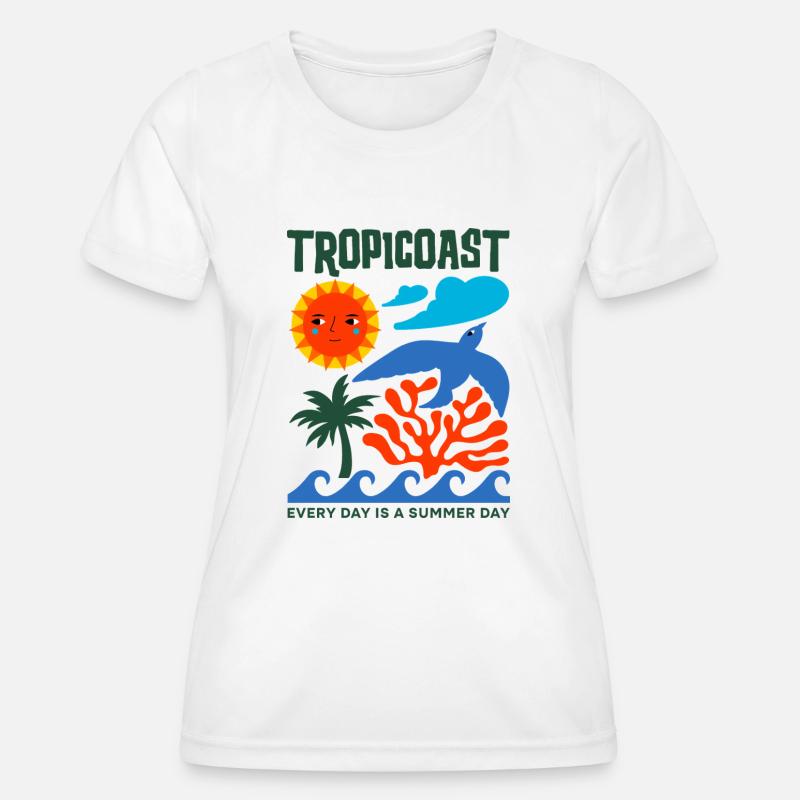 Summery retro elements - Women's Functional T-Shirt - white