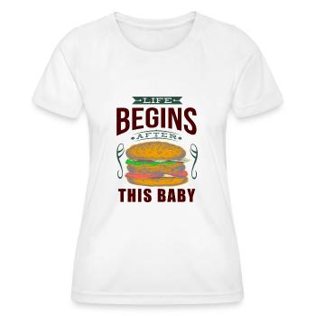 États-Unis - Alimentation - T-shirt sport Femme - blanc - Devant - AI Model Female 172 dark (172cm)
