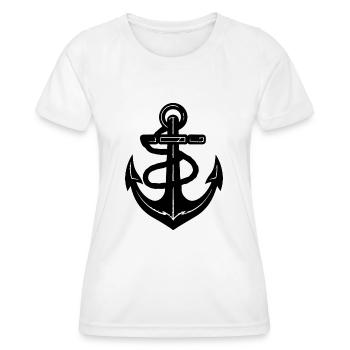 Bateau d’ancre Navire Nautique - T-shirt sport Femme - blanc - Devant - AI Model Female 172 dark (172cm)