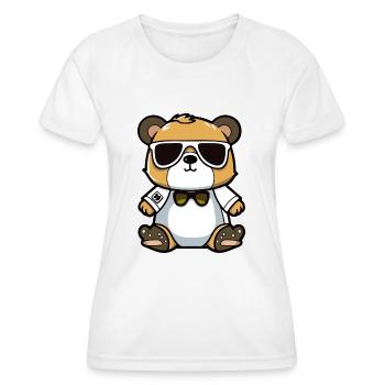 Eric l'ours - T-shirt sport Femme - blanc - Devant - AI Model Female 172 dark (172cm)